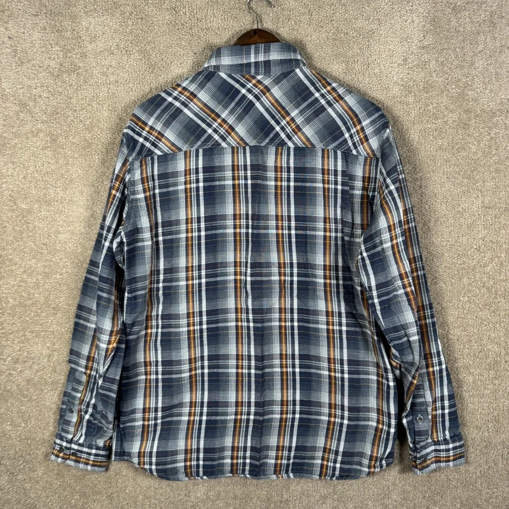 Kuhl‎ Shirt Mens Large Blue Plaid Flannel Lined Long Sleeve Button Up Casual